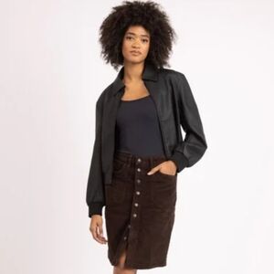 Bootlegger Sz 6Brown Button-Front Skirt